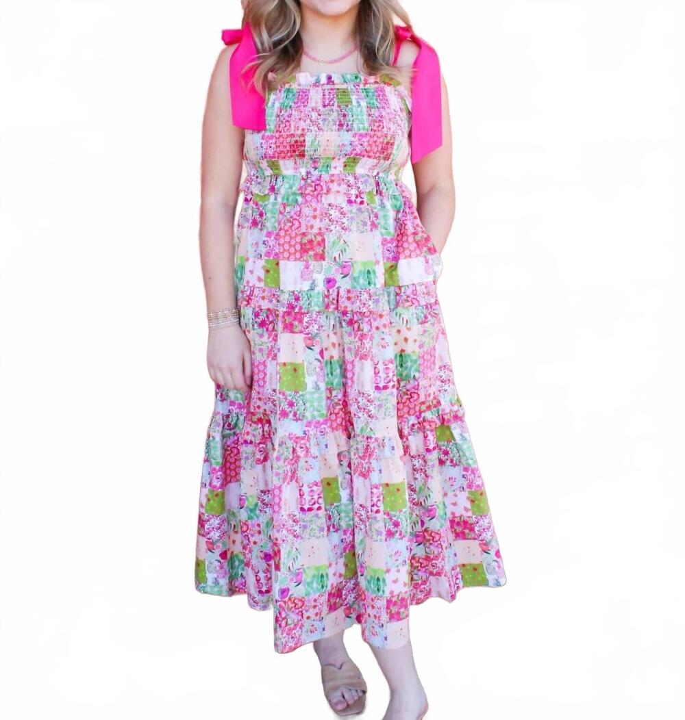 NEW JODIFL rosé all day midi dress in pink and green